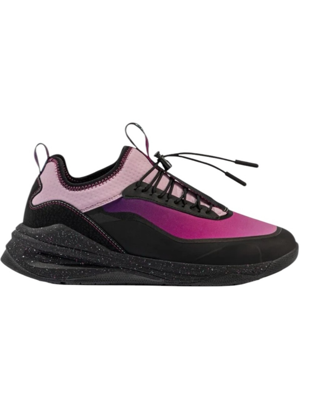 Womenās Pink & Black Gradient Lace-Up Sneakers